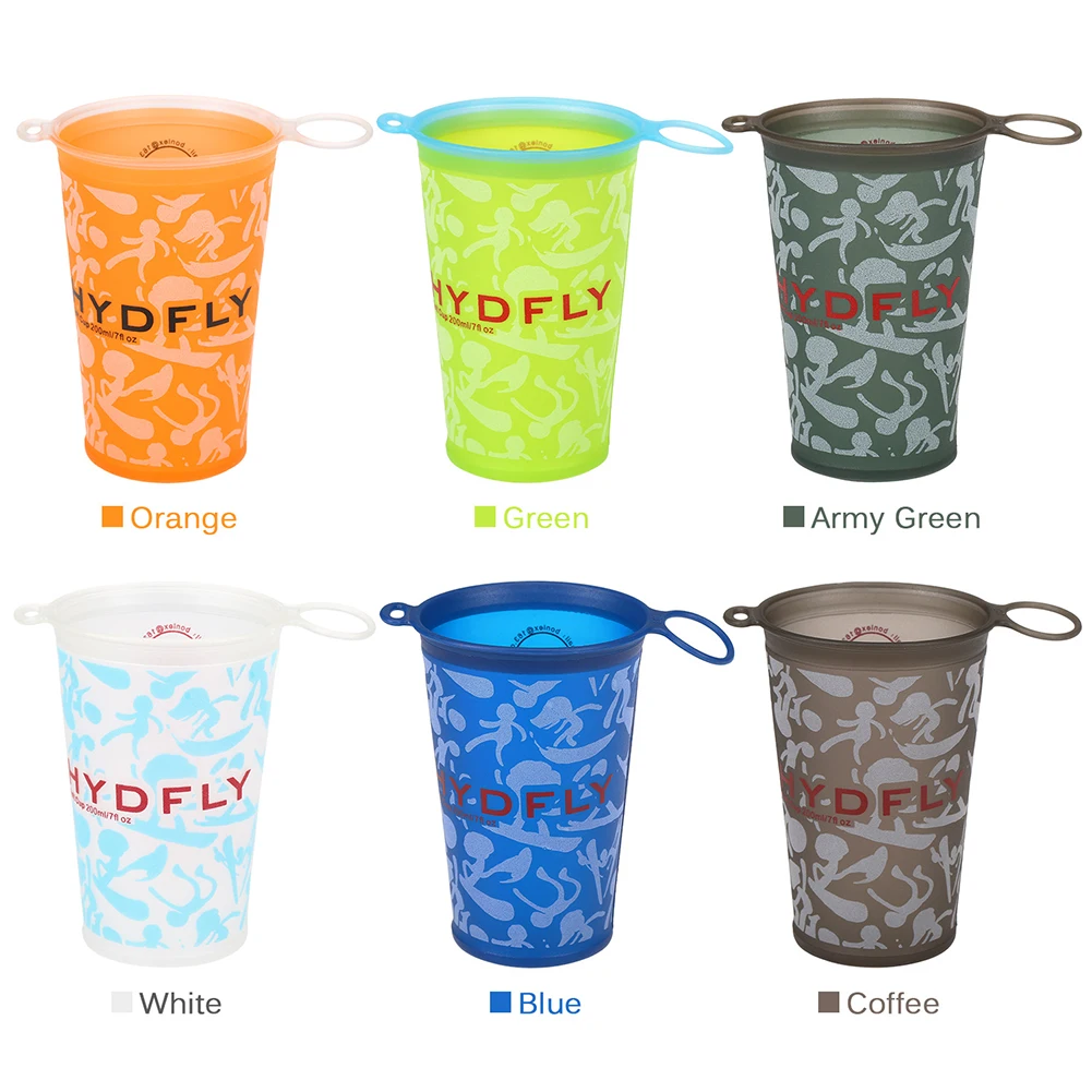 200ml Foldable Cup sports water bottle portable water bottle portable water jug stainless steel cups Portable Large-caliber Cup Mouth Tpu Soft Water For Outdoor Marathon Cycling Trailing Running drop ship