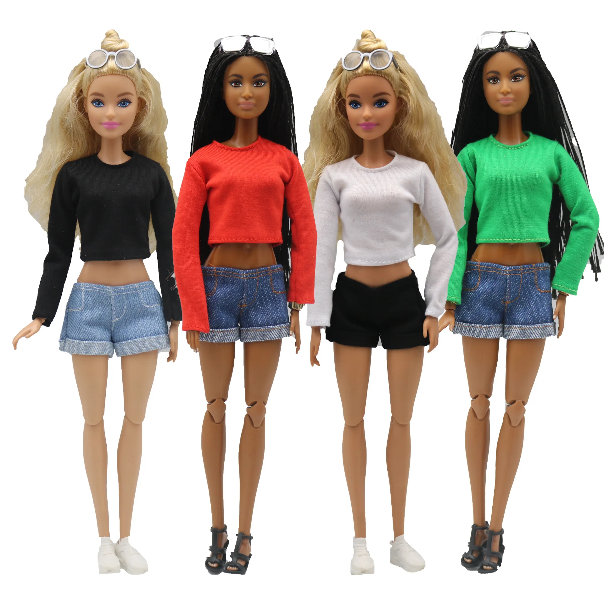 Roupa para boneca Barbie em crochê - macacão manga longa.
