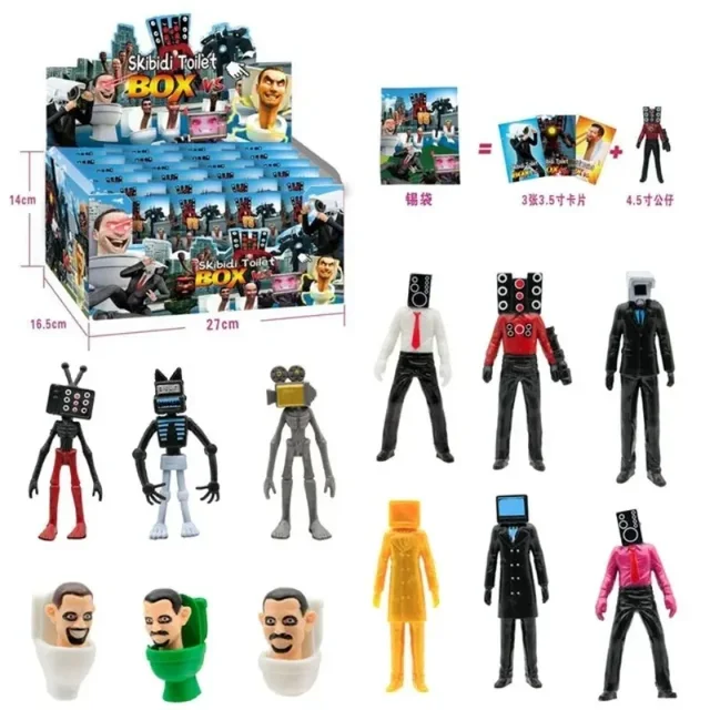 Random Figure Man 24Pack/Set Random Style Skibidi Toilet Figure With Card Toy Game Toilet ...