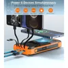 Fast Charging Mobile Power Bank, Wireless Charger, Solar Portable Charger, Dual Flashlight, 36000mAh, 15W 2