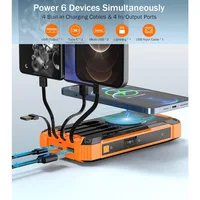 Fast Charging Mobile Power Bank, Wireless Charger, Solar Portable Charger, Dual Flashlight, 36000mAh, 15W 2