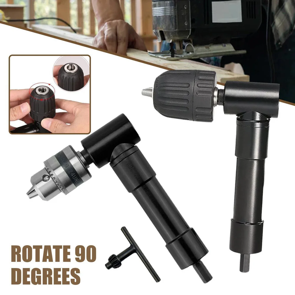 90 Degree Right Angle Electric Drill Chucks 3-claw High Precision Chuck Extension Accessories Conversion Angle Drill Dropshipp high precision geared speed reducer planetary gearbox 90 degree low noise right angle gearbox precision planetary gearbox