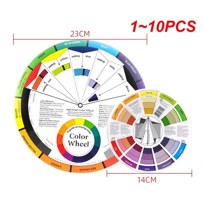 

1 ~ 10 шт. профессиональная карточка для дизайна, колесо для смешивания цветов, чернильная схема, руководство, Круглый центральный круг, вращающийся пигмент для татуировок и ногтей