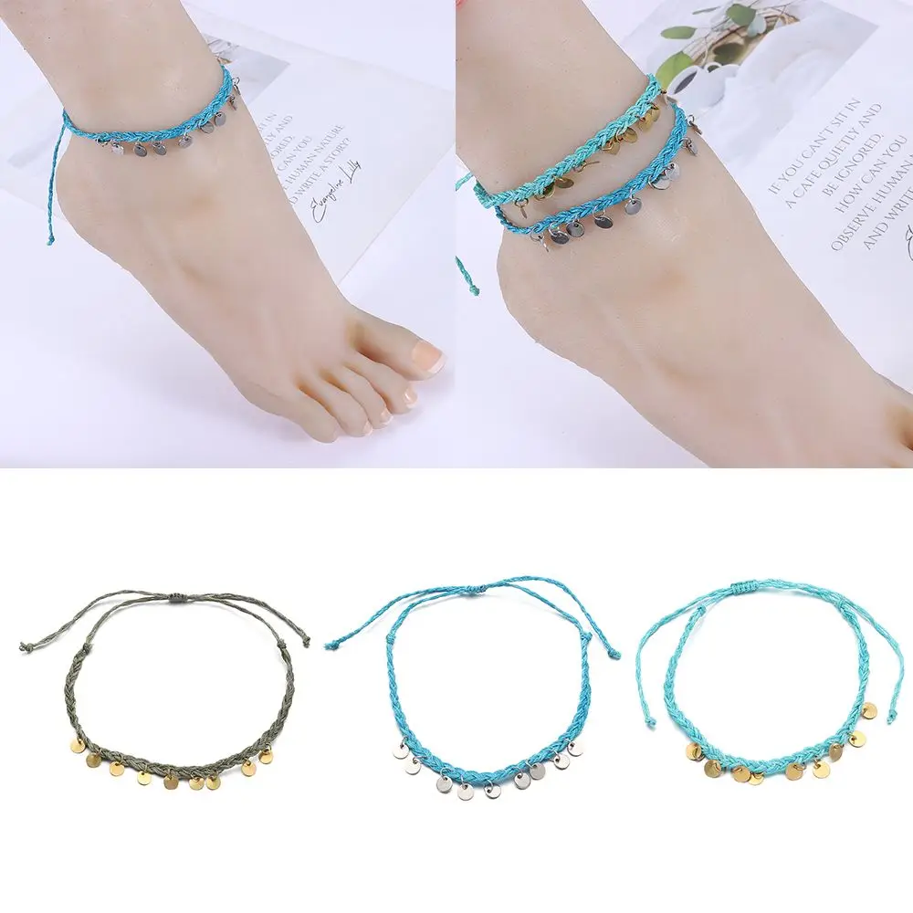 

Handmade Foot Jewelry Summer Beach Round Pendant Anklet Pendant Chains Ankle Bracelet