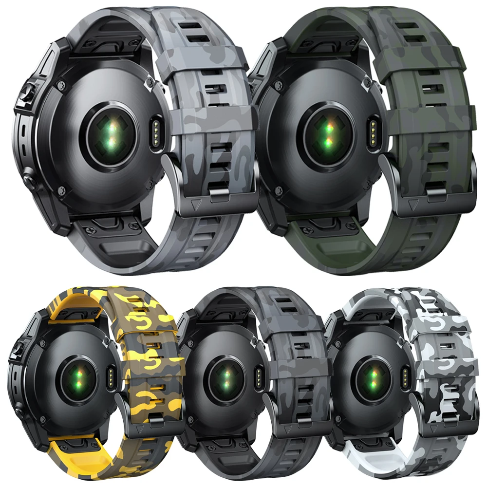 26Mm 22Mm Cinturino Quickfit Per Garmin Epix Gen 2/Pro Enduro 2 Outdoor Camo Sport Watch Band Descent Mk2I Mk1 G1 Bracciale In Silicone