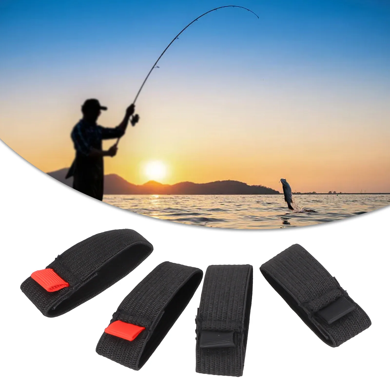 

2021ER Durable Newest Top-quality Xmas Gift Wheel 4pcs/pack Belt Black Elastic Fishing Protection Reel Spool Parts