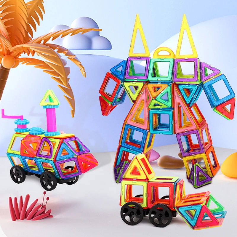 Kids Magnetic Toys Standard Size Magnet Blocks Construction Set Model Building Blocks Educational Toys Children Gifts Magnetic Building Blocks