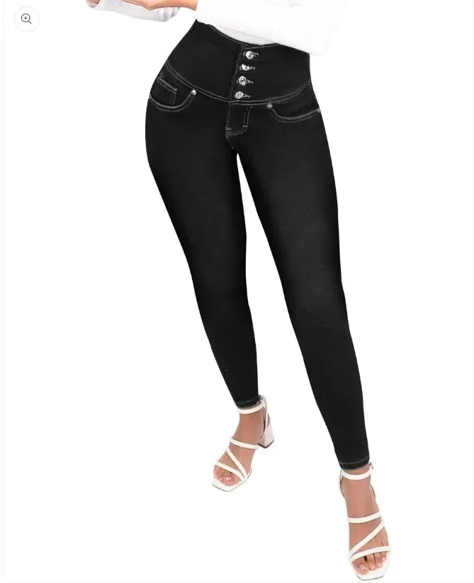 Fashion Thin Leg Elastic Jeans Women High Waist Skinny Denim Pants Oversize Trousers Shaping Butt Lift Jeans