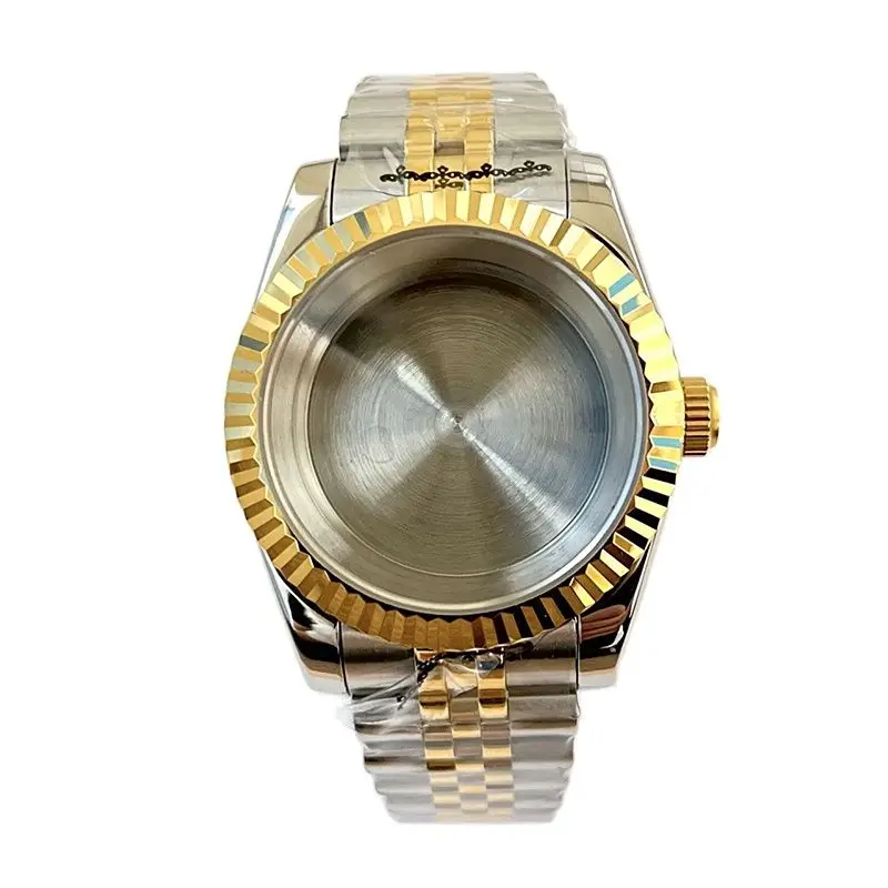 

Watch Accessories 39mm Datejust Case for NH35 Movement Replace Watch Parts Two Tone Gold Color Sapphire Crystal Jubilee Bracelet