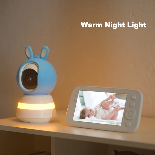 2K 4MP Tuya Smart Baby Monitor with 5-inch Portable Display APP Remote Control Cry Detection Auto Night Vision Electronic Nanny 5