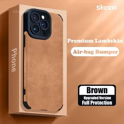 Luxurious Fur Leather Phone Case with Full Lens Protection - iPhone 13 (Coffee)