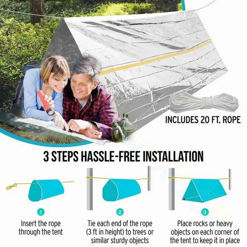 Rifugio Di Emergenza Survival Bivy Tube Tent Kit Coperta Termica Sos Sleeping Bag Attrezzatura Di Sopravvivenza Impermeabile