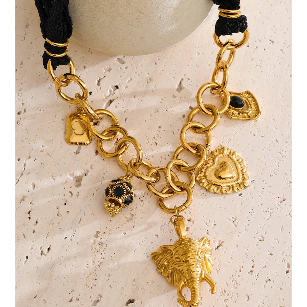 Yhpup 2025 Statement Necklace 18K Golden Plated Stainless Steel