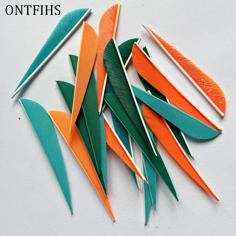 Archery Arrow Feathers 50 Pcs Right Wing 3 Inch Water Drop Shape For Bamboo Carbon Shaft