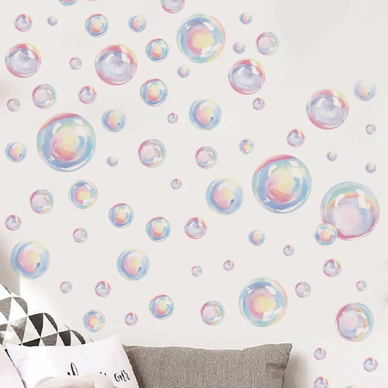 Color Bubble Wall Stickers Cute Decorative Living Room Porch Bedroom Can Be Removed Pvc Self-adhesive Girl Bedroom Wall Sticker