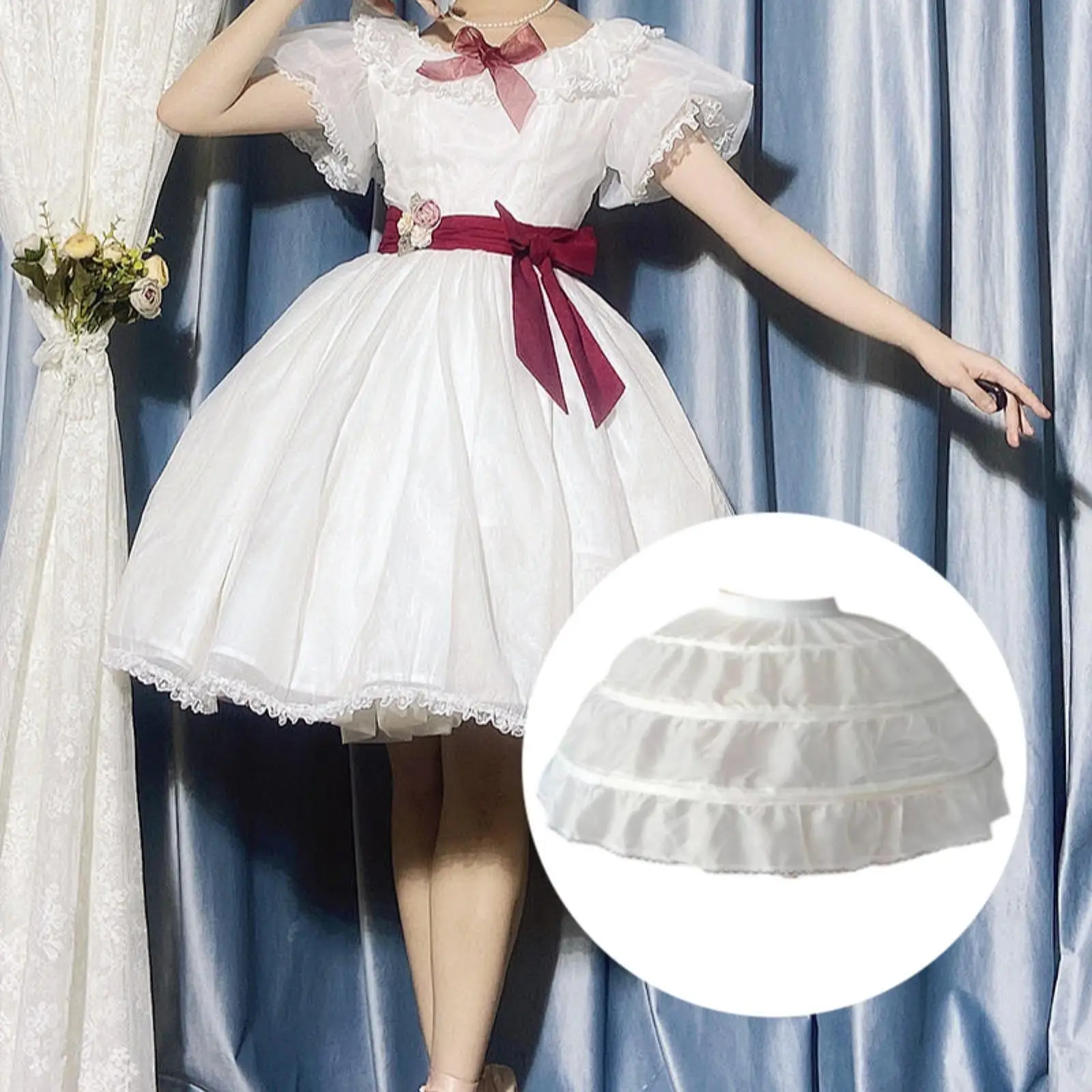 Hoops Petticoat Dress Bustle Underskirt for Prom Cosplay Party Stage Performance