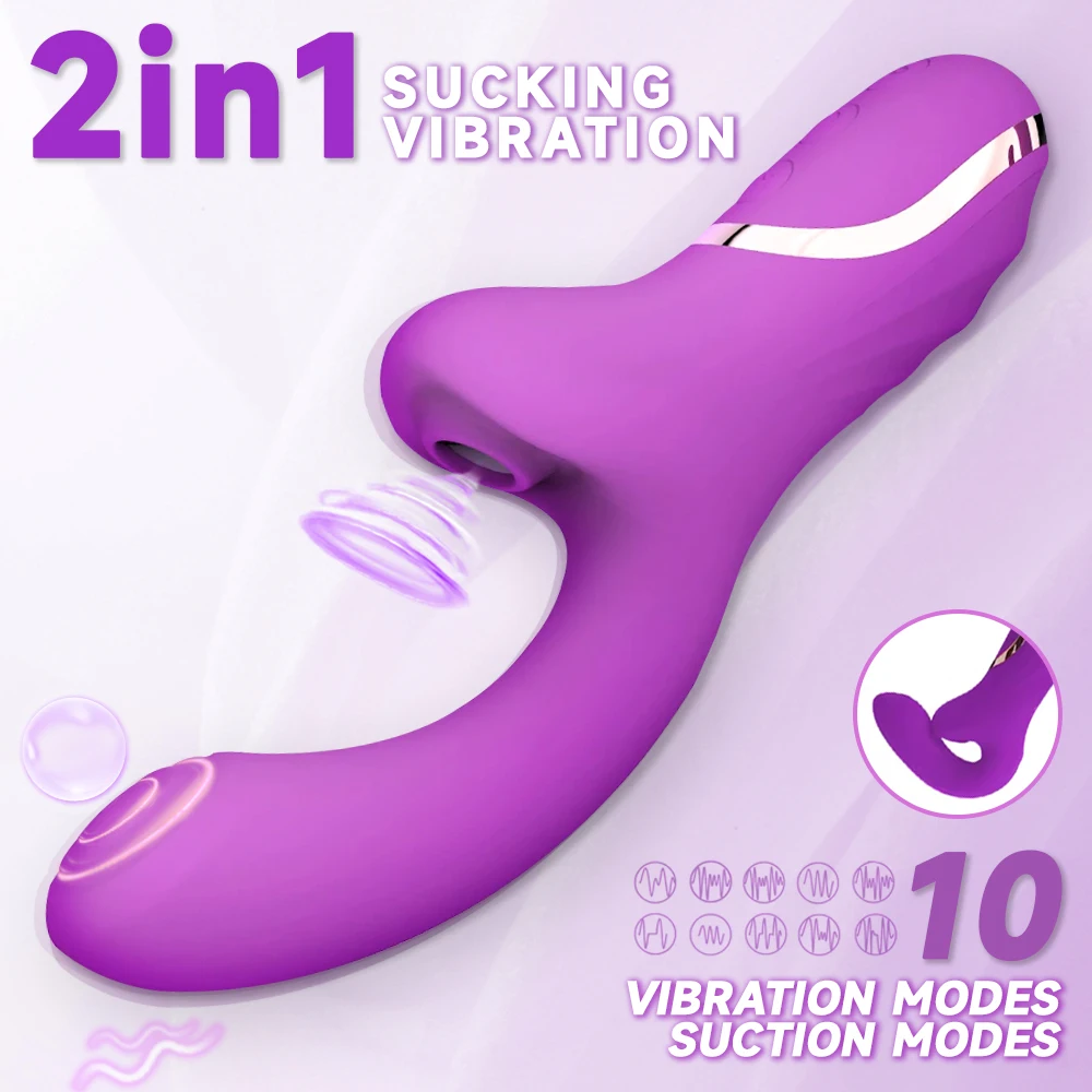 Leistungsstarker Klitorisvibrator für Frauen, 2-in-1, mit 10 Vibrationsmodi, Klitorissauger, Vakuumstimulationsmassagegerät, Sexspielzeug für Erwachsene