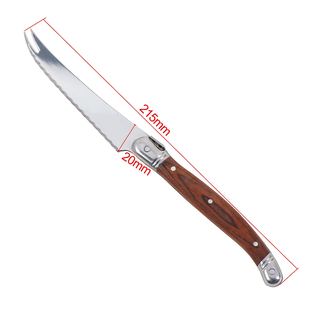 Laguiole Pronged Cheese Knife Pizza Cutter Sharp Blade Steak Knives High-end Wood Handle Cheese Tools cheese knives set 2/4/6/8pcs