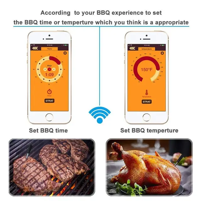 Intelligens Vezeték Nélküli Kültéri Főzés Bluetooth Grill Ajándékba Barbecue Konyha 2023 Hőmérő Steak Sütő Étel - Image 5