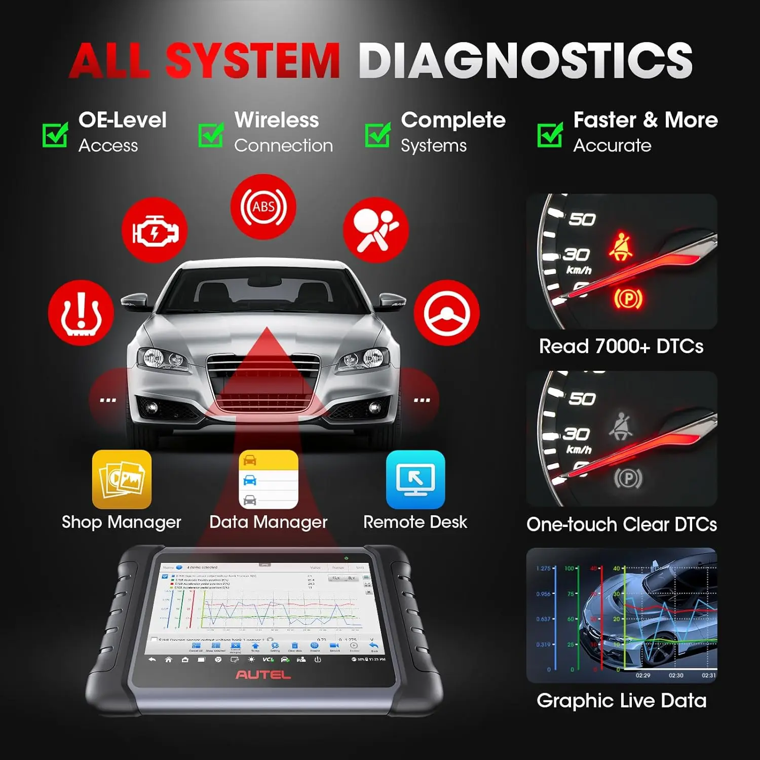 Autel maxicom MK808K-BT MK808K brian wayne transeau Bluetooth OBD2 skener tentýž dle MK808BT pro plný obousměrný diagnostické nástroje kódu čtečka