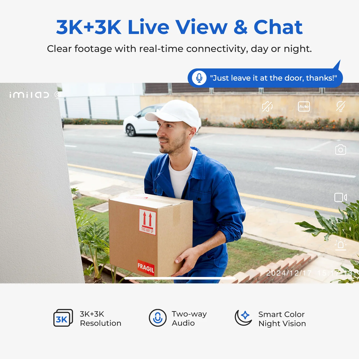 IMILAB New Outdoor Surveillance 3K+3K Dual Lens Camera 360° PTZ/Colour Night Vision/7/24 Work/MiHome App - EC6 Dual Upgraded 3