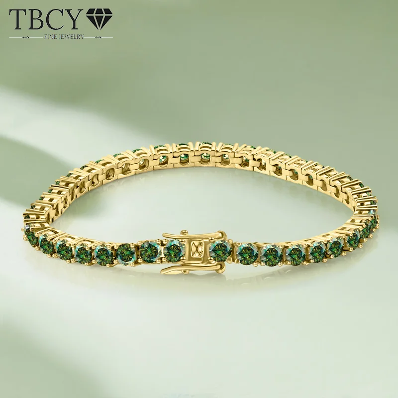 

TBCYD 3mm Mulitcolor Moissanite Tennis Bracelet For Women D Color Pass Diamond Tester GRA Hand Chain 925 Sterling Silver Jewelry