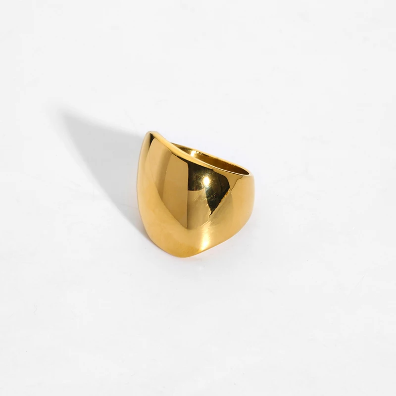 

INS New Popular Chunky Dome Geometric Stainless Steel Rings Tarnish Free Jewelry Party Gift Wholesale Drop Shipping