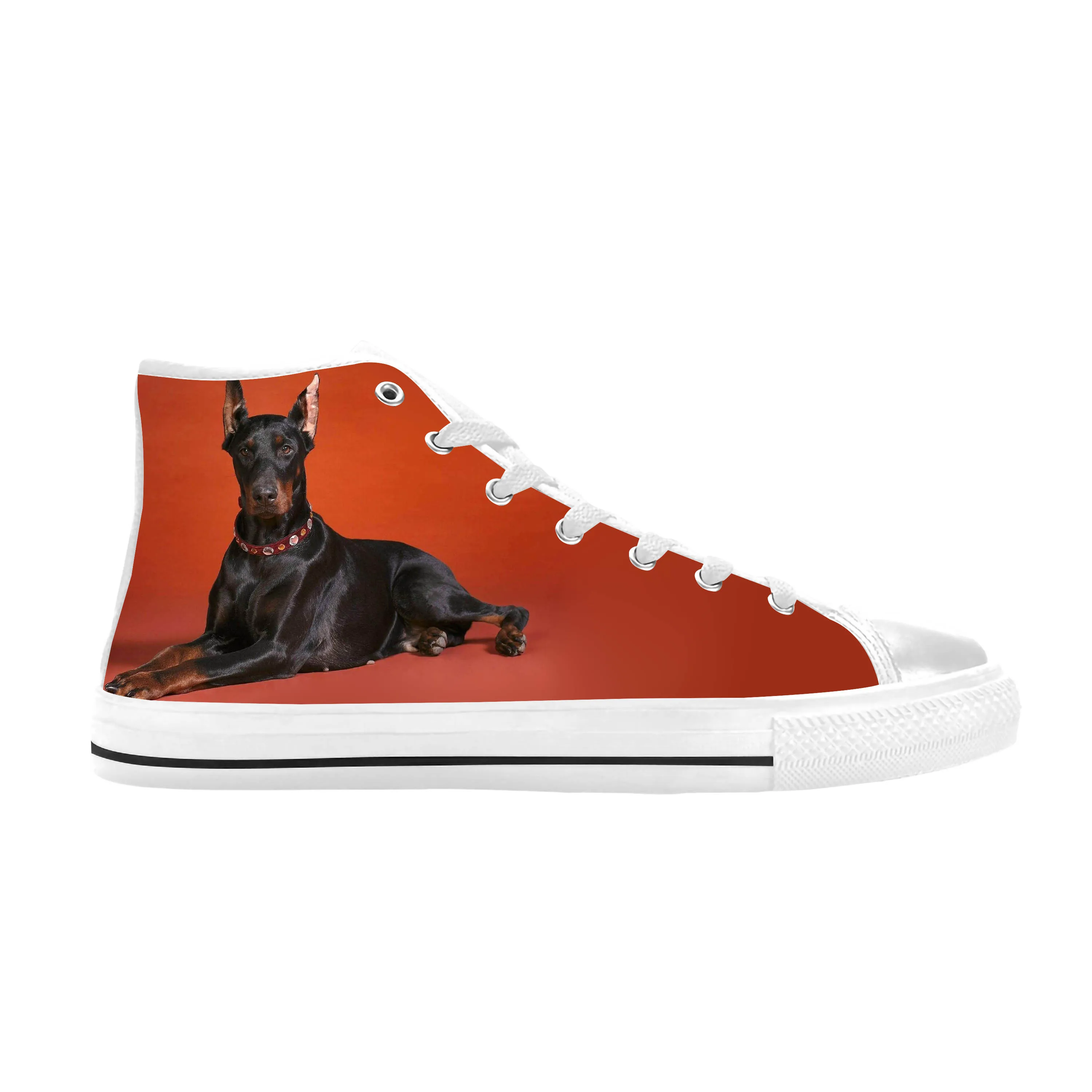 

Doberman Dog Animal Rock Cartoon Anime Manga Cool Casual Cloth Shoes High Top Comfortable Breathable 3D Print Men Women Sneakers