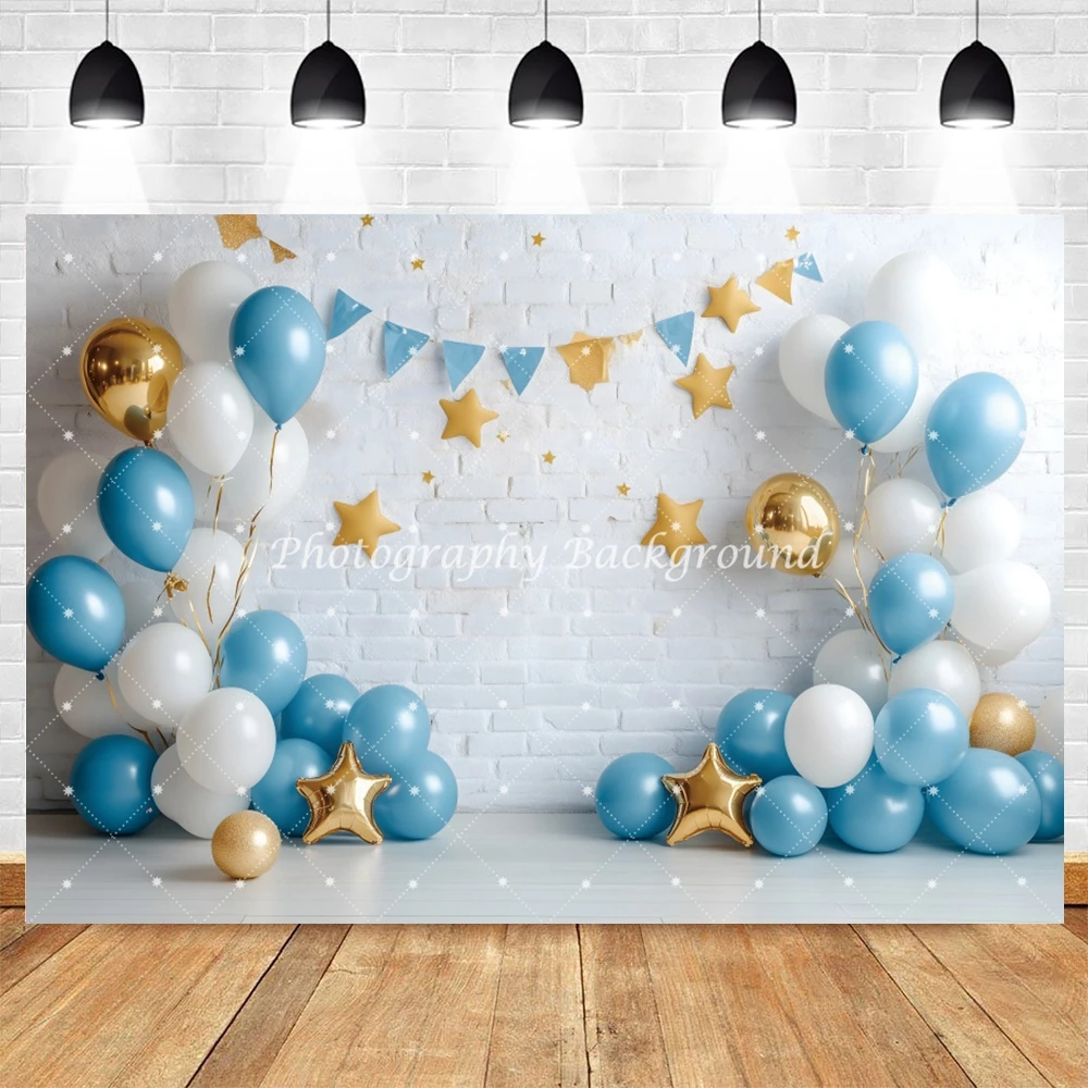 Newborn Baby First Birthday Backdrop Balloons Baby Shower Safari Jungle Animals Cake Smash Party Photographic Background Decor photo backdrop