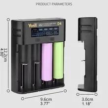  4 Slots Lthium Battery USB Smart Battery Charger Li-ion MH/Ni CD AAAA AAA AA A SC C F6 Batteries Universal Charger LCD Display 