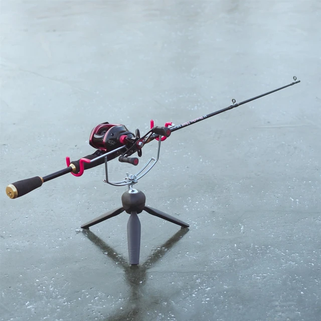 Mini Fishing Rod Tripod Stand Triangle Bracket Adjustable Ground