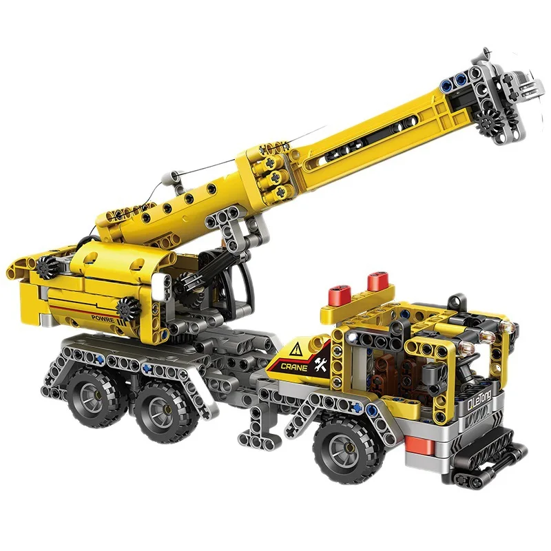 

Construction Engineering Vehicle Automobile Crane Truck Autohoist Building Block Educational Bricks Toy
