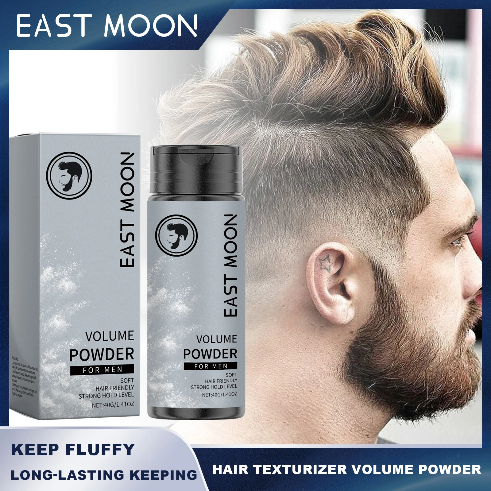 East Moon Volume Powder For Men Long Lasting Keeping Improve Volumizing Keep Fluffy All Day No Mess for Hair Styling Powder