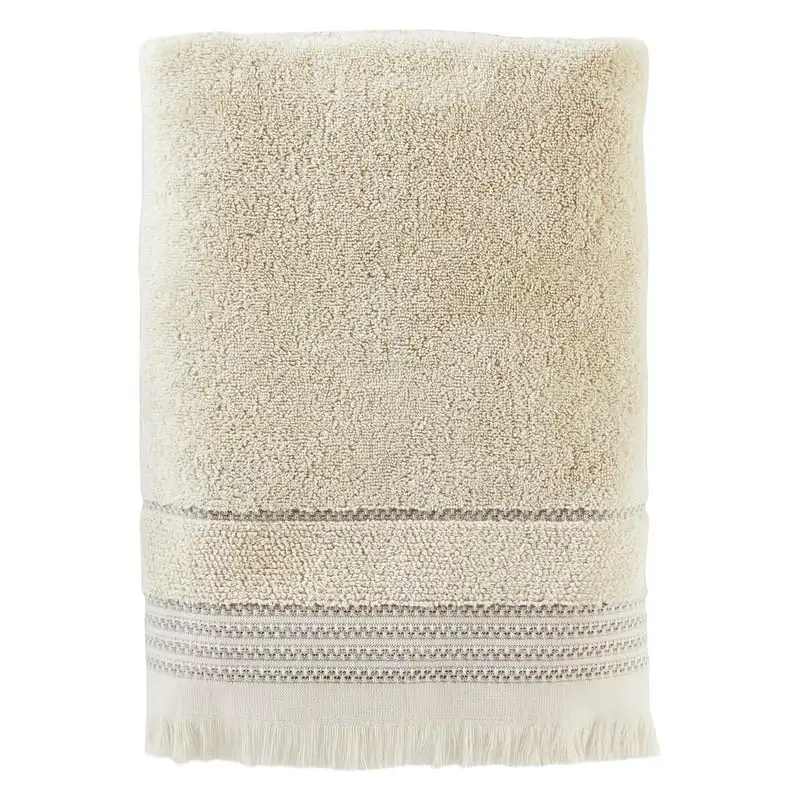 

Fringe Bathroom Bath Towel, Taupe, 27" x 50"