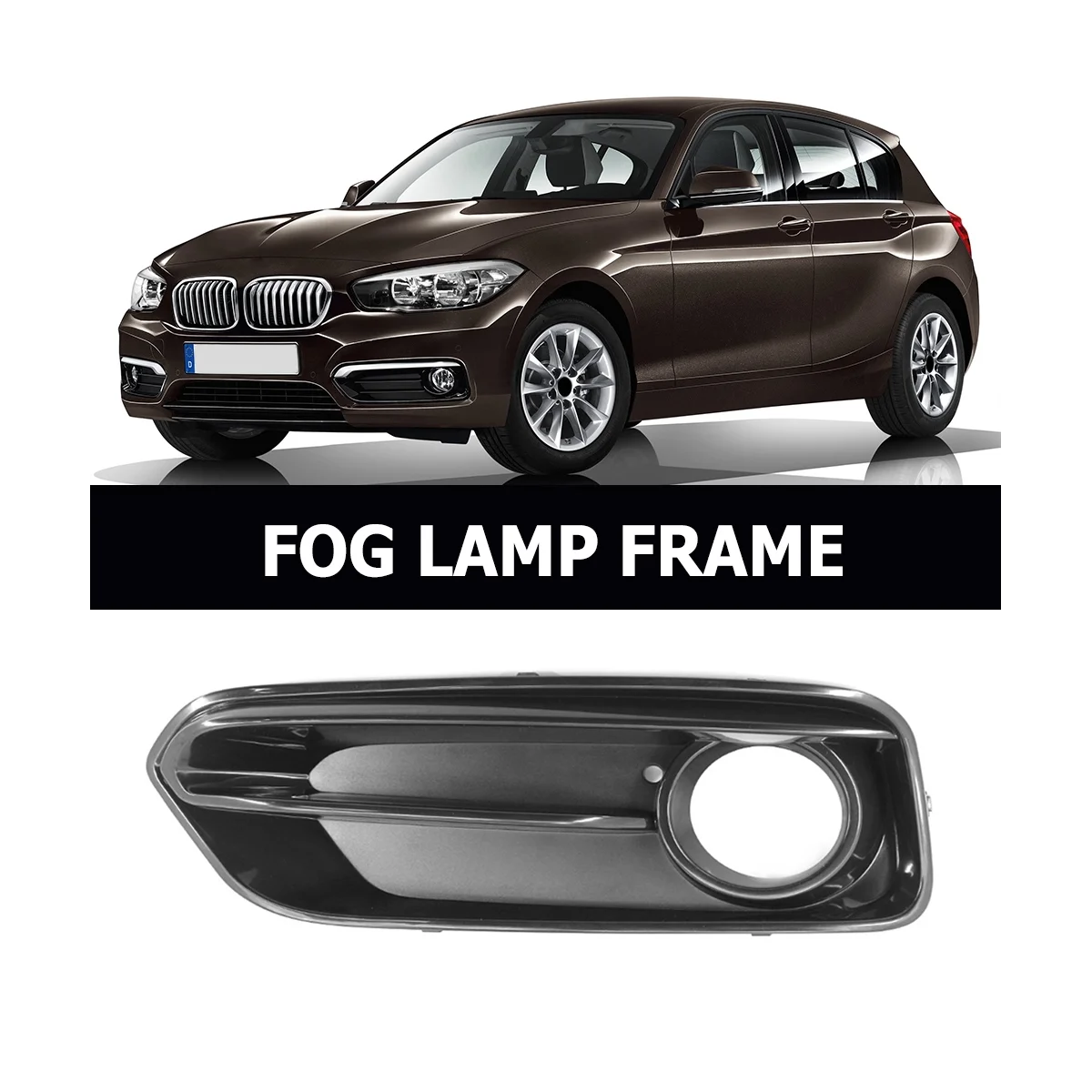 Front Right Bumper Fog Light Grilles Fog Light Cover for BMW 1 Series