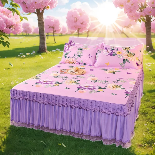 colchas para cama juego de sabanas 180x200 Edredón de princesa con falda de  algodón, ropa de cama bonita, falda de cama de encaje para Queen y King  Size, juegos de cama, Textiles para el hogar, nuevo - AliExpress