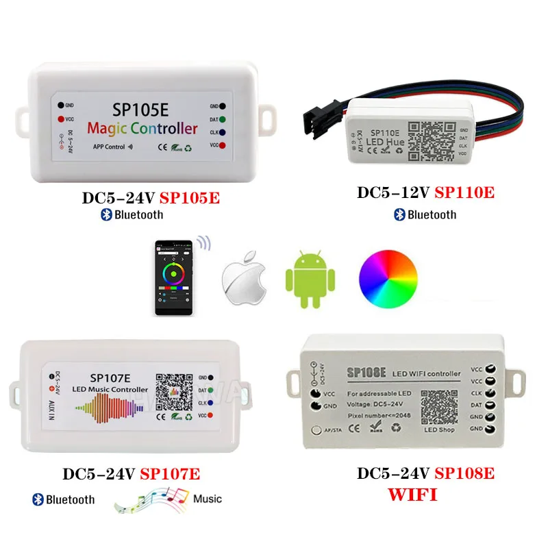SP107E SK6812 SP105E APA102 SP110E WS2801 Пиксельная светодиодная полоса светильник SP108E wifi WS2811 WS2812B
