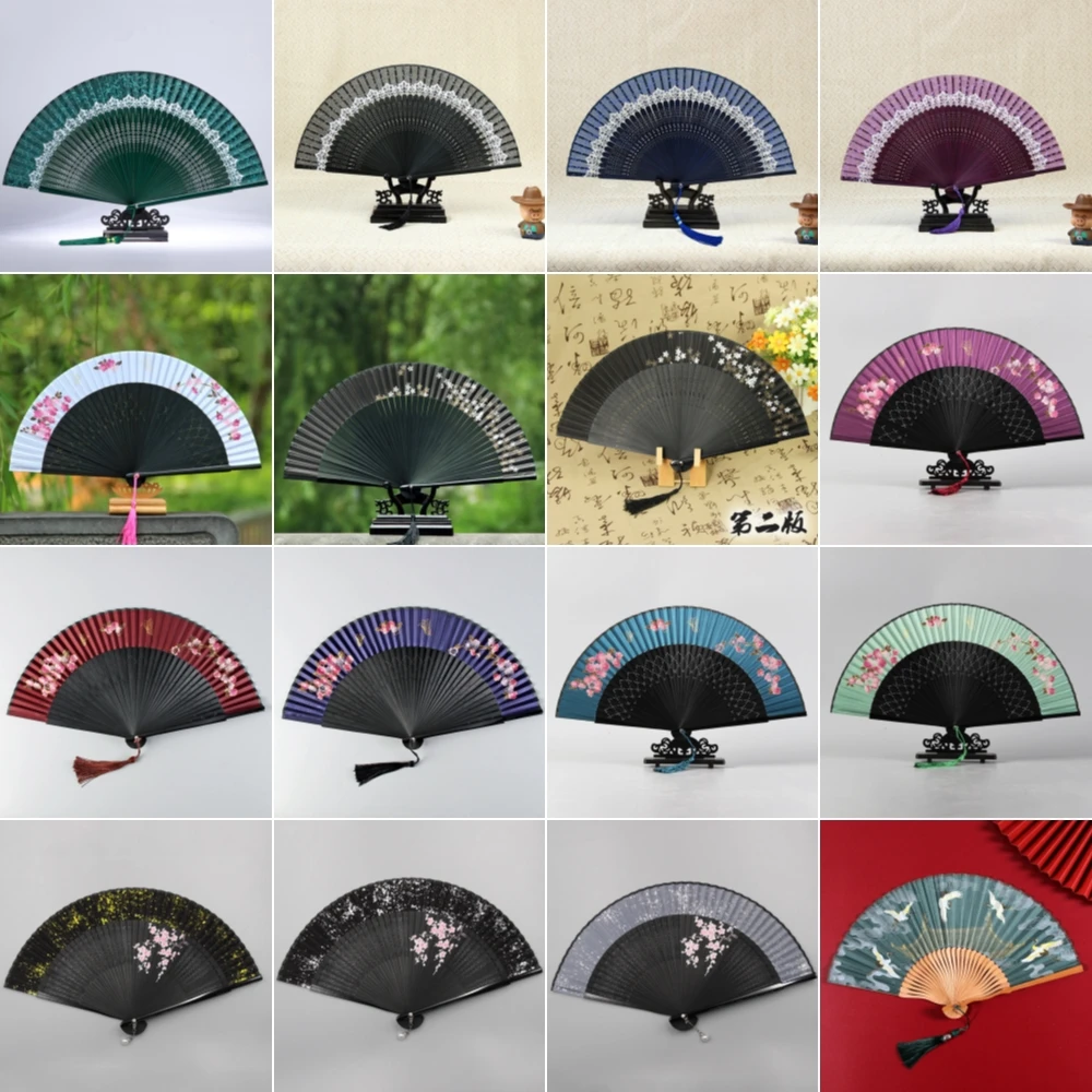 31 Styles Folding Fan Japeneses Ladies Silk Hand Fans Bamboo Crafts Wedding Dance Home Decor Ornament folding fan hand fan silk fans