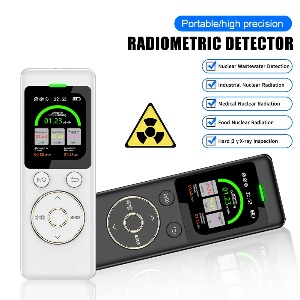 1Pc Geiger Counter Rilevatore Di Radiazioni Nucleari Ad Alta Precisione 2 "Display A Colori Rivelatore Beta Gamma A Raggi X Contatore Geiger Dosimetro