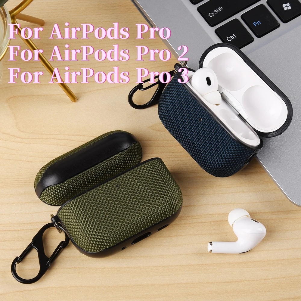 Nylonhülle für AirPods Pro 3 Pro 2 4 4. Generation, kabellose Bluetooth-Kopfhörerbox für AirPods Pro3 Pro2 Hüllen mit Reinigungsstift