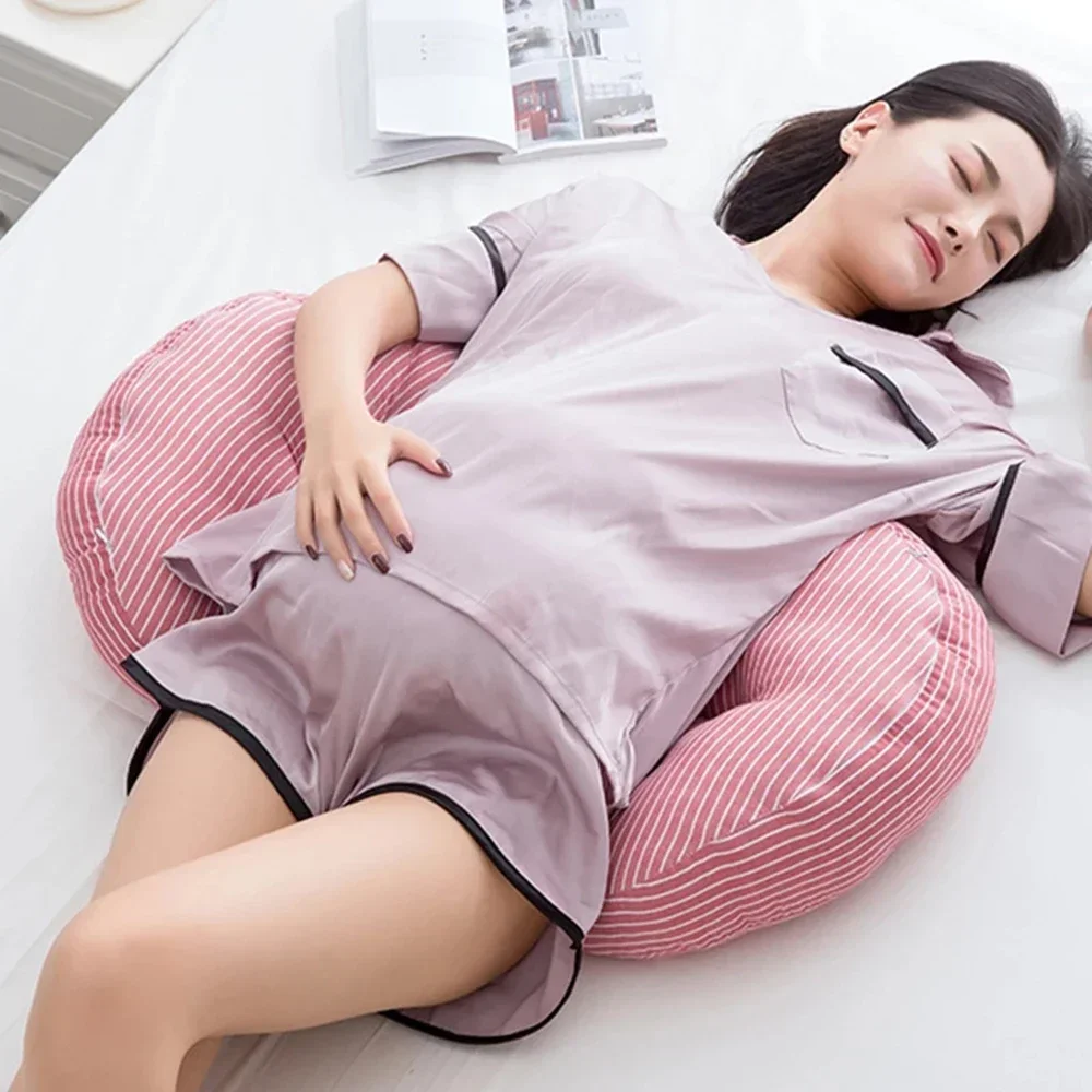 Multi-function U Shape Pregnant Women Sleeping Support Pillow Bamboo Fiber Cotton Side Sleepers Pregnancy Body Pillows For Maternity