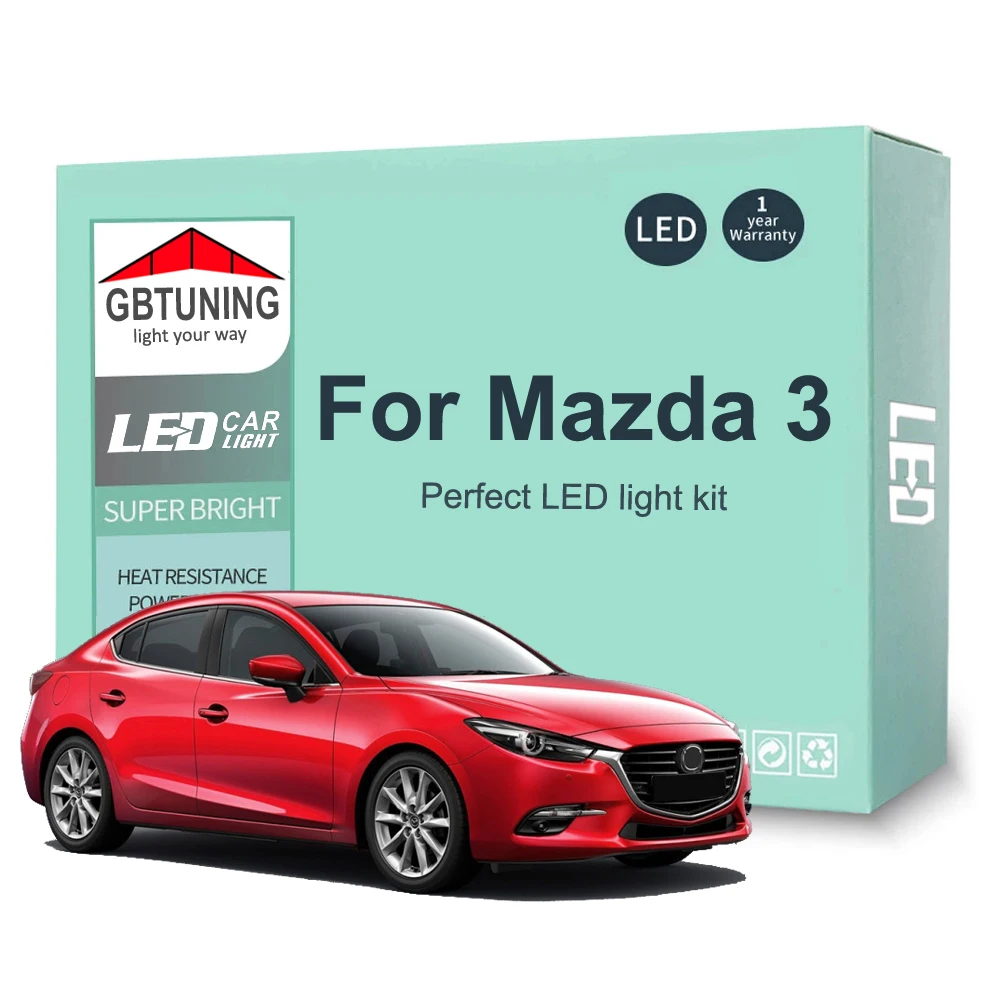 Ledインテリア電球用3 Mazda3 2004-2015 2016 2017 2018 2019 2020  2021車の地図トランクcanbus車両ランプ