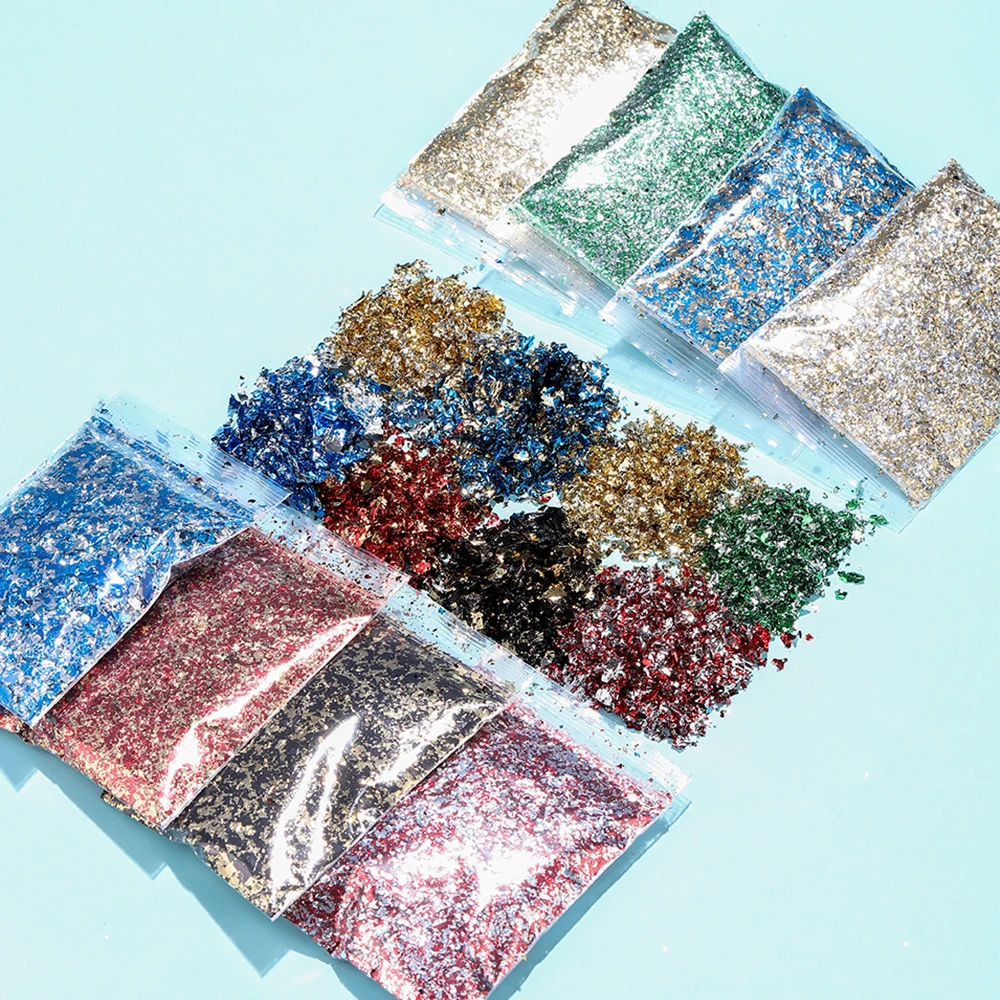 210gColorfulImitationGoldFoilEpoxyResinMoldFillerGoldSilver