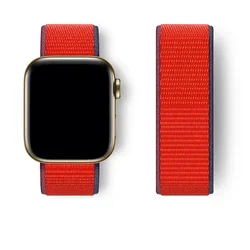 Premium Nylon Loop Strap for Smartwatch - Sporty and Durable Bracelet Band (Tricolor red 67)