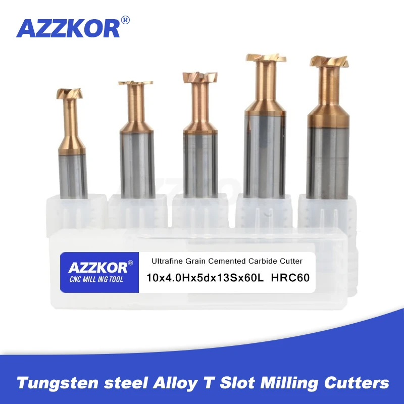 

AZZKOR Tungsten steel Alloy Milling Knife T Slot Milling Cutters Machining Hard Steel Salloy steels Special Groove Type Cutters