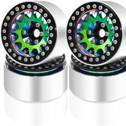 4Pcs 1.9 Metal Beadlock 12 Round Hole Wheel Hub Rim for 1/10 RC Crawler Axial SCX10 AXI03007 Yikong TRX4 D90 RedCat