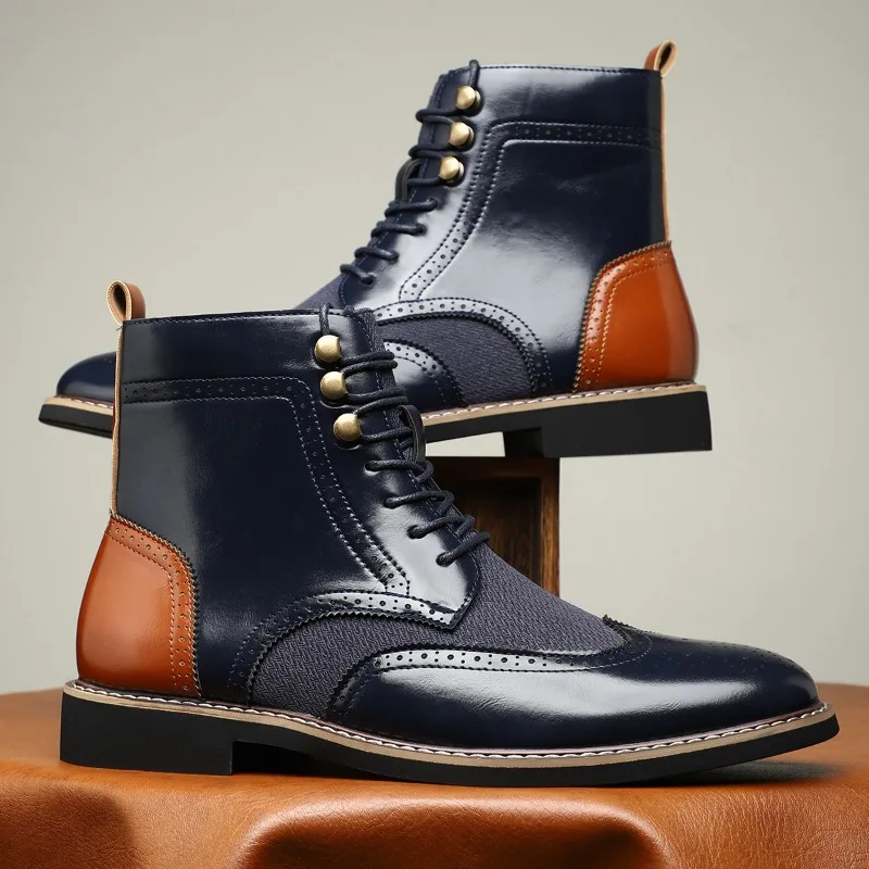 Men's High Top Boots British Style Pointed Leather Boot Fashion Business Dress Boots for Men 2025Casual Ankle Boots Brogue Shoes - AliExpress 322 Men's High Top Boots British Style Pointed Leather Boot Fashion Business Dress Boots for Men 2025Casual Ankle Boots Brogue Shoes - AliExpress 322