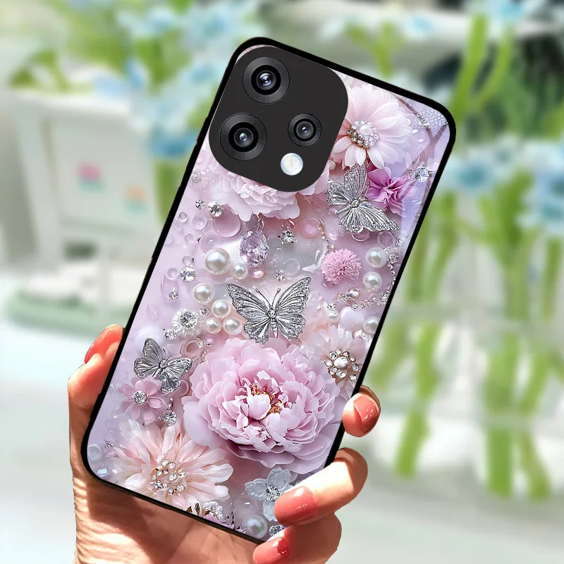 Luxury Hard PC Tempered Glass Phone Case Back Cover