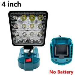Cordless LED Work Light - Portable Outdoor Lantern Flashlight & Emergency Lighting (4 inch For Makita)
