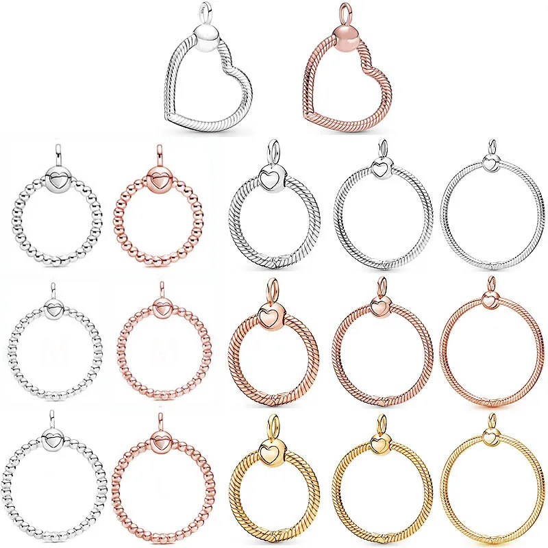 

Authentic 925 Sterling Silver Rose Small Medium & Large Beaded Heart Charm Bead Fit Pan Bracelet & Necklace Jewelry